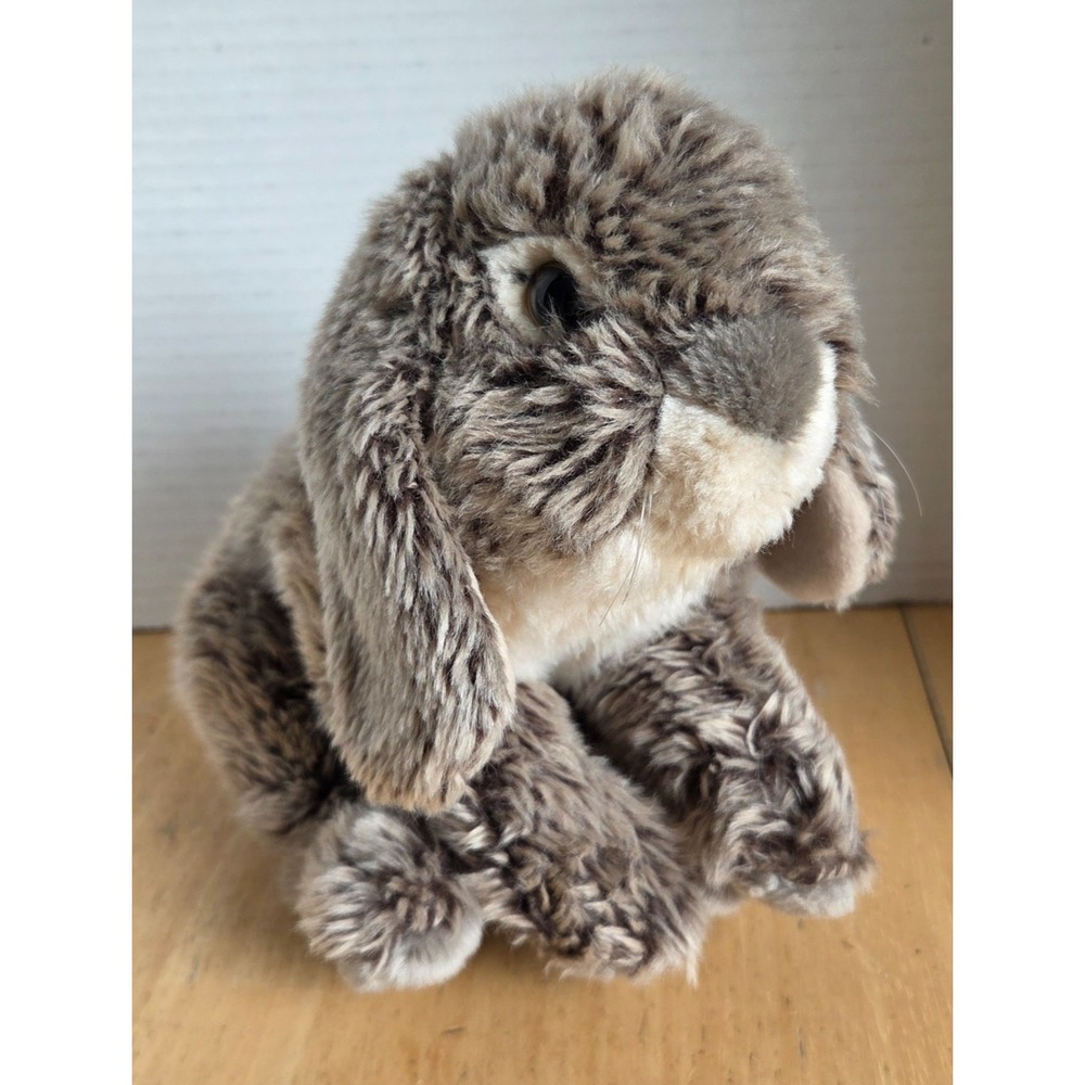 Toys R Us Animal Alley Brown Lop Eared Bunny Rabbit Plush Textured Fur 10 inch